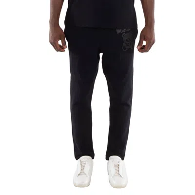 Moschino Elastic Waistband Tapered Leg Trousers In Black