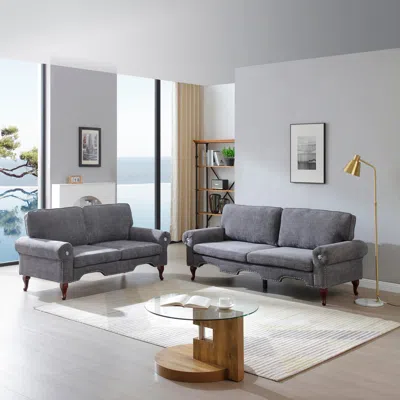 Streamdale Furniture Streamdale 2-piece Sectional Sofa Set With Pillows, Gray