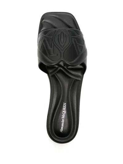 Alexander Mcqueen Seal Leather Flat Sandals
