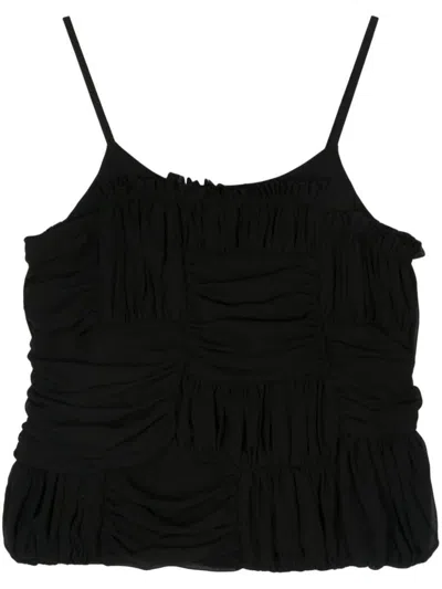 Comme Des Garçons Draped-detail Blouse In Black