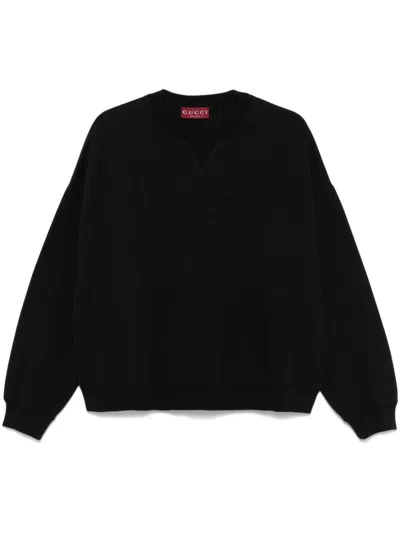 Gucci Embroidered Logo Cotton Sweatshirt