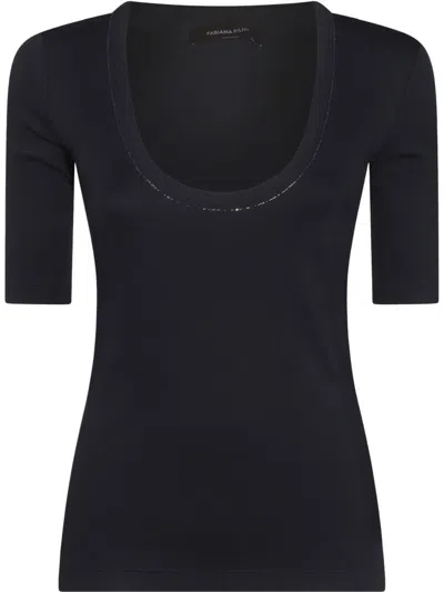 Fabiana Filippi Close-fitting Cotton T-shirt Scoop Neck