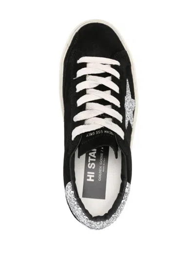 Golden Goose Hi Star Suede Sneakers With Glittered Star And Heel Tab Shoes