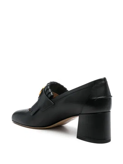 Valentino Garavani Vlogo Signature Fringed Calfskin Pumps 55mm Woman Black 40