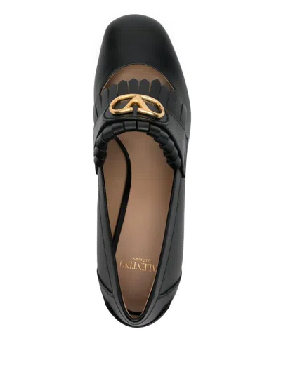 Valentino Garavani Vlogo Signature Fringed Calfskin Pumps 55mm Woman Black 40