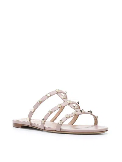 Valentino Garavani Women Rockstud Leather Flat Sandals
