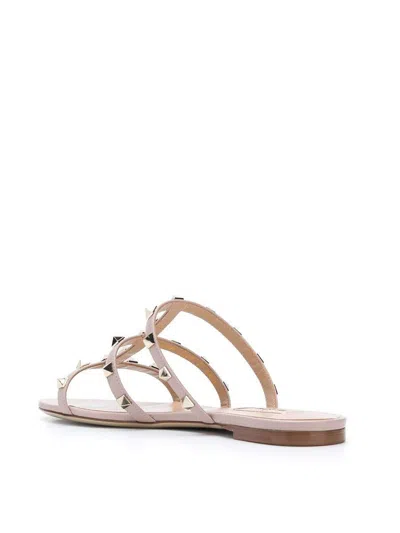 Valentino Garavani Women Rockstud Leather Flat Sandals
