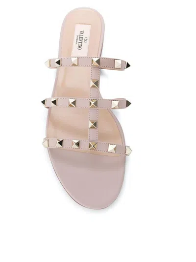 Valentino Garavani Women Rockstud Leather Flat Sandals