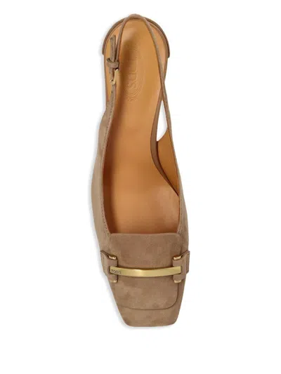 Tod's Suede Leather Slingback Pumps