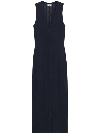 Filippa K Organic Cotton Long Dress In Blue