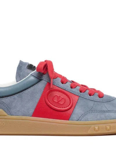 Valentino Garavani Men Upvillage Low Top Sneaker In Split Leather And Calfskin Nappa Leather