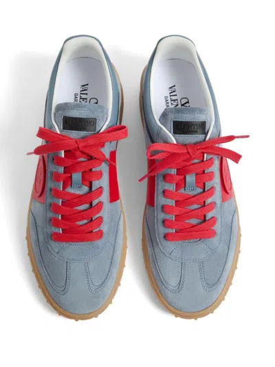 Valentino Garavani Men Upvillage Low Top Sneaker In Split Leather And Calfskin Nappa Leather