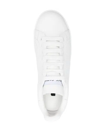 Dolce & Gabbana Women Portofino Leather Sneakers In White