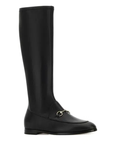 Gucci Leather Knee-high Boots Metal Hardware