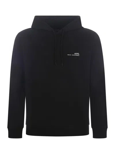 Apc A.p.c. Hoodie Standard Rue Madame Gots In Black