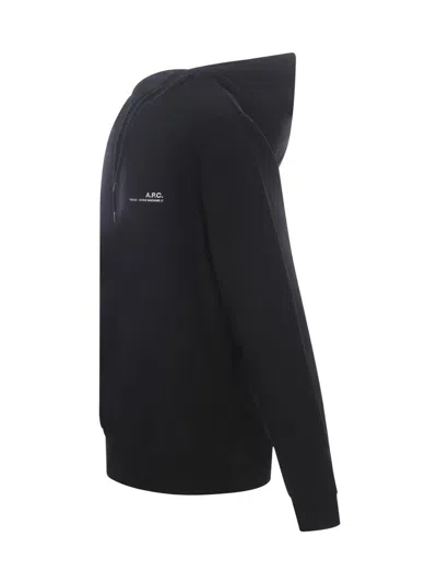 Apc A.p.c. Hoodie Standard Rue Madame Gots In Black