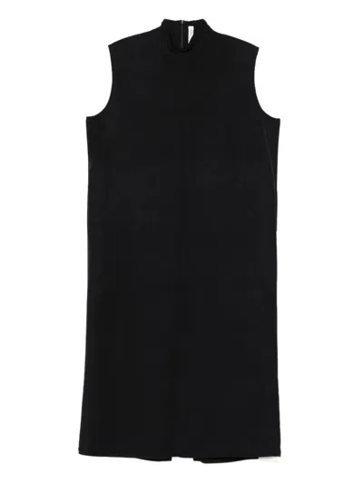 Carven Midi Sleeveless High-neck Dress In Black
