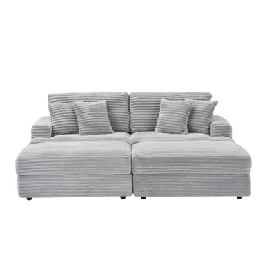 Streamdale Furniture Streamdale Elegant Gray Footstool: Comfortable, Stable, & Temporary Seat