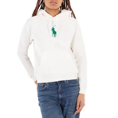 Polo Ralph Lauren Polo Pony Embroidered Drawstring Jersey Hoodie In White