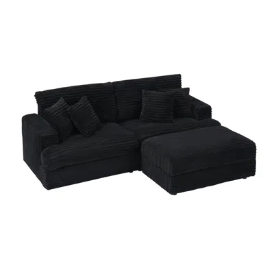 Streamdale Furniture Streamdale Elegant Black Foot Rest Seat