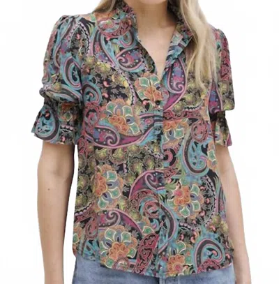 Go By Go Silk Brooklyn Flea Printed Blouse In Great Escape