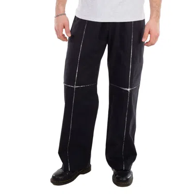 Bluemarble High Waist Cotton Trousers In Black