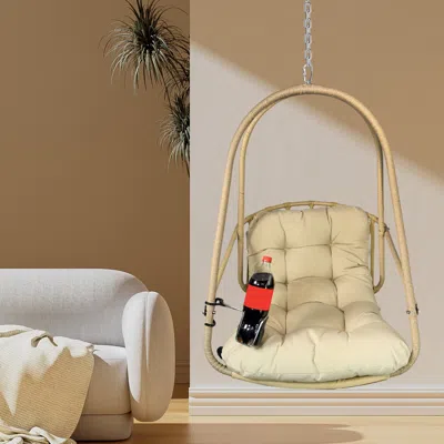 Streamdale Furniture Streamdale Wicker Egg Chair With Stand & Cushion