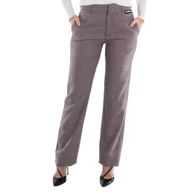 Vetements Light Pink Check Tailored Trousers In Purple