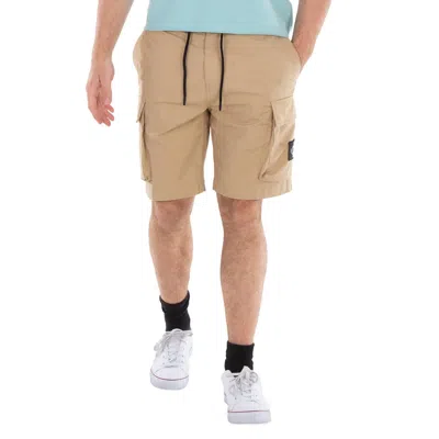 Calvin Klein Drawstring Cargo Shorts In Neutral