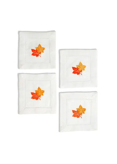 Tiramisu Set Of 4 Golden Harvest Cocktail Napkins In White