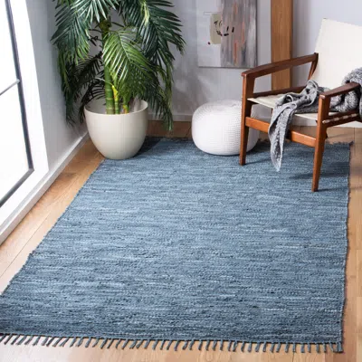 Safavieh Vintage Leather Hand Made Area Rug, Blue / Grey Contemporary Style In Blue