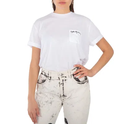 Stella Mccartney Pure White Cotton Stella Logo T-shirt In White