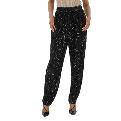 Rotate Birger Christensen Rotate Ladies Black Sequin High-waisted Trousers In Black