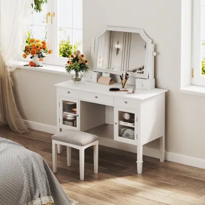 Streamdale Furniture Streamdale Makeup Vanity Desk With Adjustable Mirror