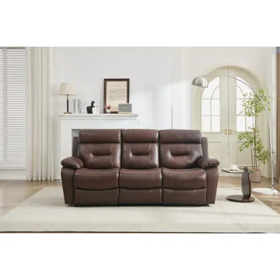 Streamdale Furniture Streamdale Genuine Leather Non-power Reclining Sofa