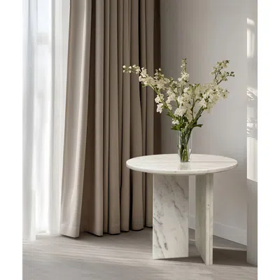 Streamdale Furniture Streamdale White Marble Coffee Table - Small, 17.7 Inch