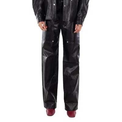 Isabel Marant Étoile Isabel Marant Ariete Straight-leg Leather Pants In Black