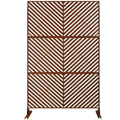 Streamdale Furniture Streamdale Metal Privacy Screen 76"x48" Rusty