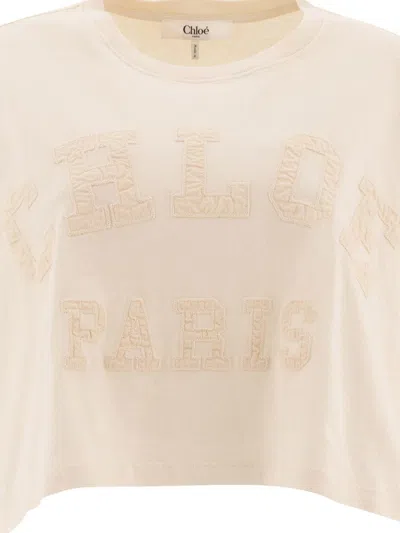 Chloé Biologic Cotton T-shirt With Frontal Logo Patch