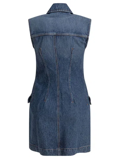 Sportmax Carabo Sleeveless Denim Mini Dress