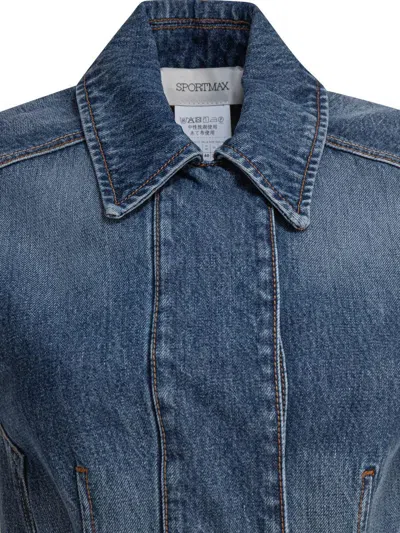 Sportmax Carabo Sleeveless Denim Mini Dress