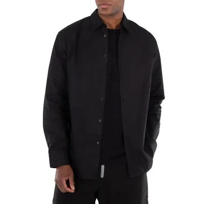 Oamc Embroidered-logo Long-sleeve Shirt In Black