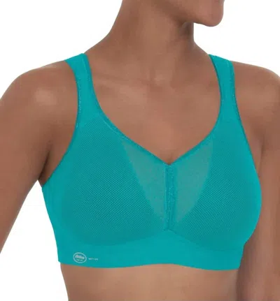 Anita Air Control Deltapad Sports Bra In Peacock In Blue