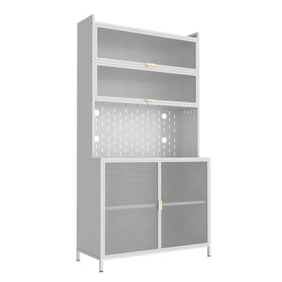 Streamdale Furniture Streamdale 73" Kitchen Pantry Cabinet, Flip Door, Pegboard Storage