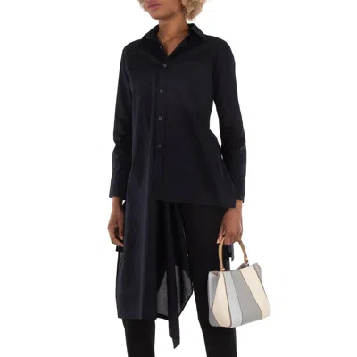 Yohji Yamamoto Asymmetric Long Blouse In Black