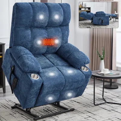 Streamdale Furniture Streamdale Blue Power Lift Recliner Massage Chair
