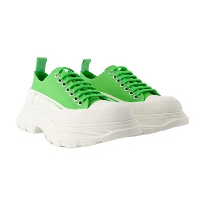 Alexander Mcqueen Sneakers Tread Aus Weissem Und Silberfarbenem Leder
