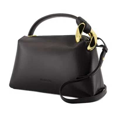 Jw Anderson Small Jwa Corner Leather Crossbody Bag In Black