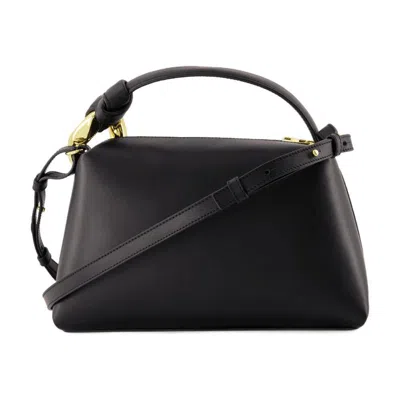 Jw Anderson Small Jwa Corner Leather Crossbody Bag In Black