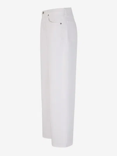 Agolde Low Curve Barrel-leg Jeans In White
